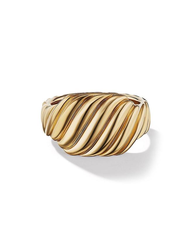 Womens Sculpted Cable Contour Ring in 18K Yellow Gold Product Image