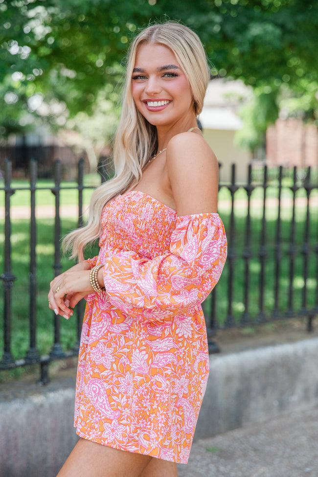 Following The Sun Multi Print Off The Shoulder Romper Product Image