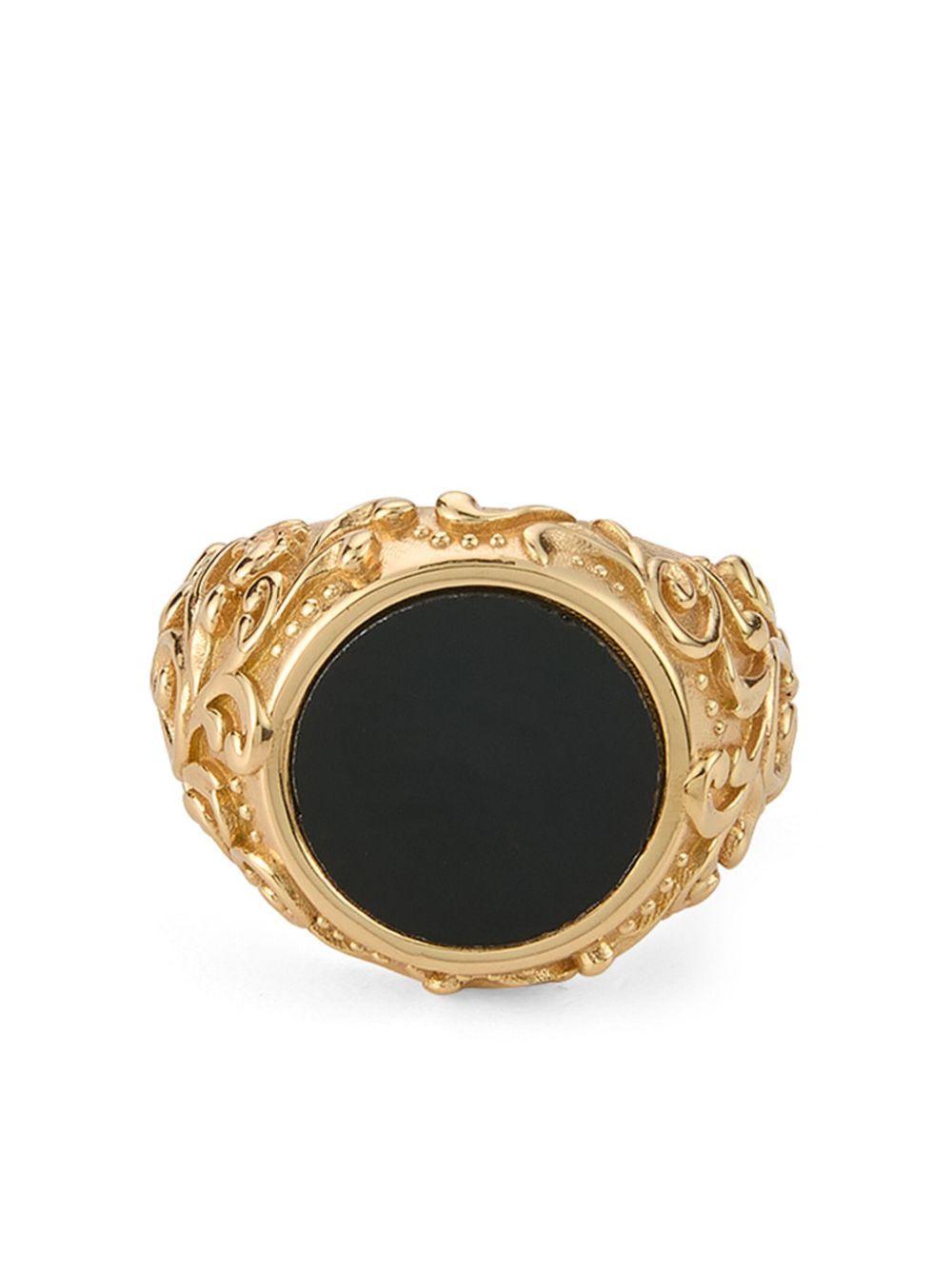 EMANUELE BICOCCHI Arabesque Onyx Ring In Gold Product Image