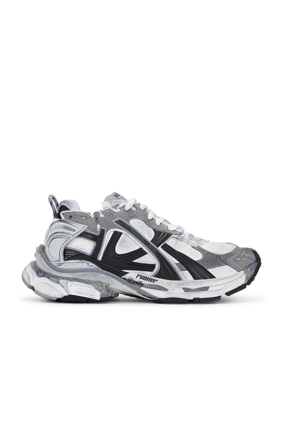 Balenciaga Runner Sneaker in Grey  White  & Black - White. Size 43 (also in 41, 44, 45). Product Image