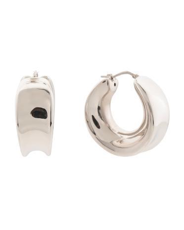 Sterling Bold Electroform Hoop Earrings For Women Product Image