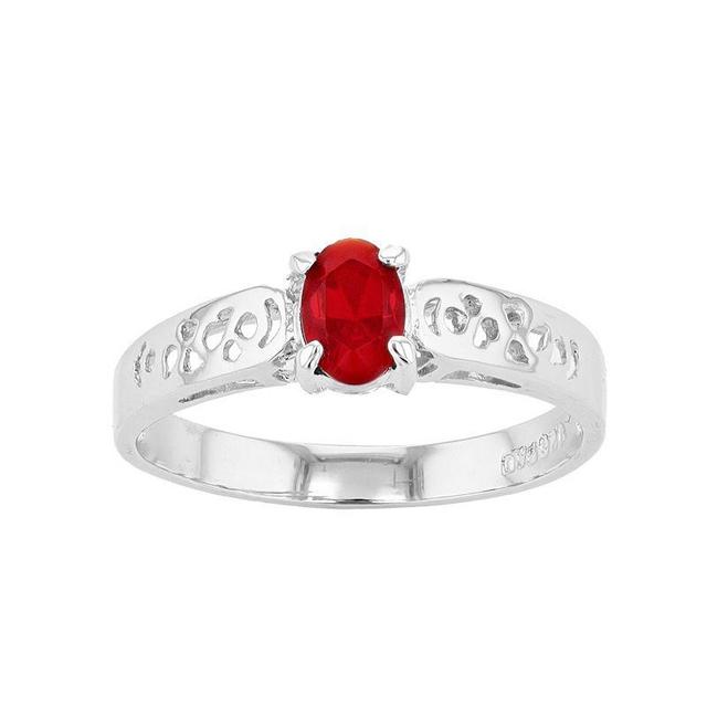 Traditions Jewelry Company Sterling Silver Crystal Birthstone Filigree Ring, Womens July Product Image