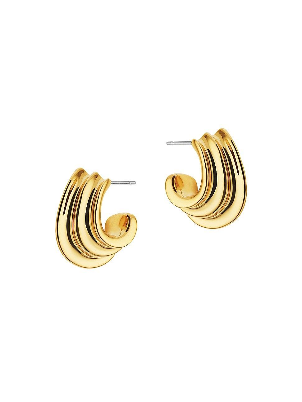 Womens Zagora Tillie Fluted 24K-Gold-Plated Hoop Earrings Product Image