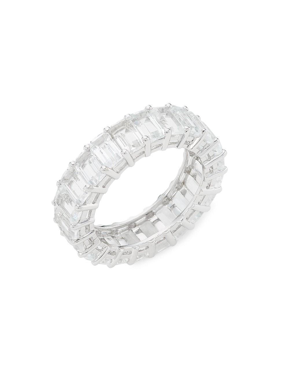 Womens 14K White Gold & White Topaz Eternity Ring Product Image