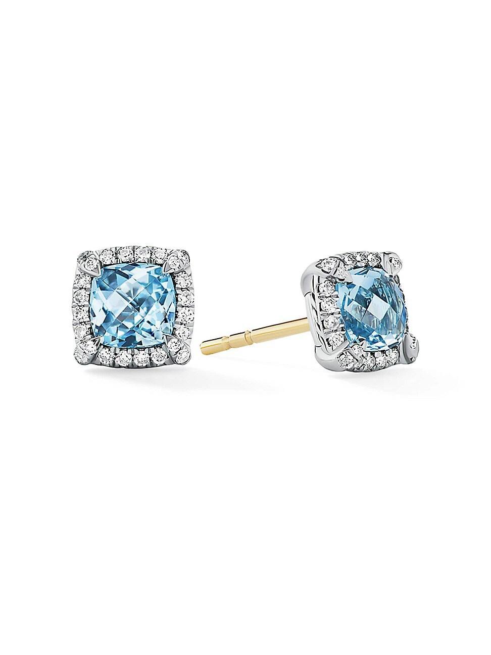 Womens Petite Chtelaine Pav Bezel Stud Earrings With Diamonds Product Image