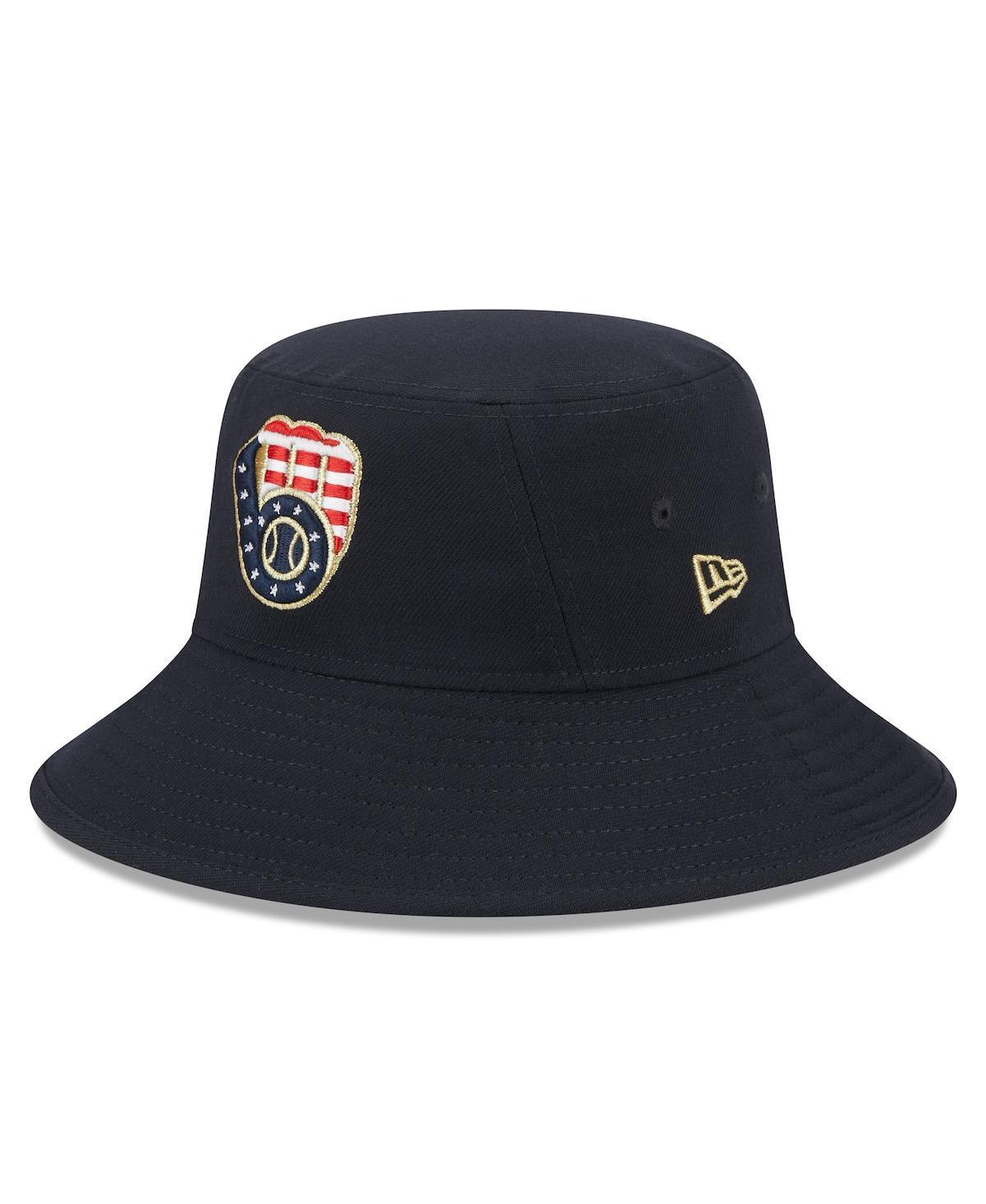 Mens New Era Navy Milwaukee Brewers 2023 Fourth of July Bucket Hat Product Image