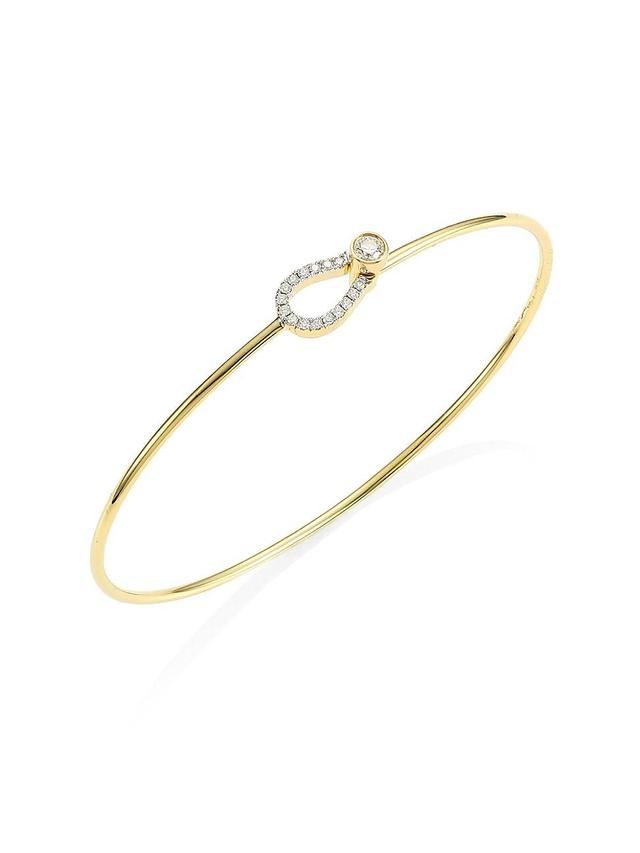 Womens Affair 14K Yellow Gold & Diamond Keyhole Bracelet Product Image