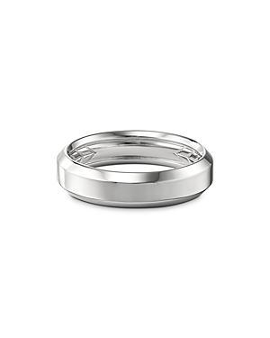 Mens Beveled Band Ring in 18K White Gold Product Image