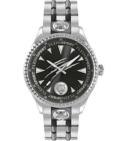 Philipp Plein Mens Lineman Black Dial Analog Two Tone Stainless Steel Bracelet Watch Product Image