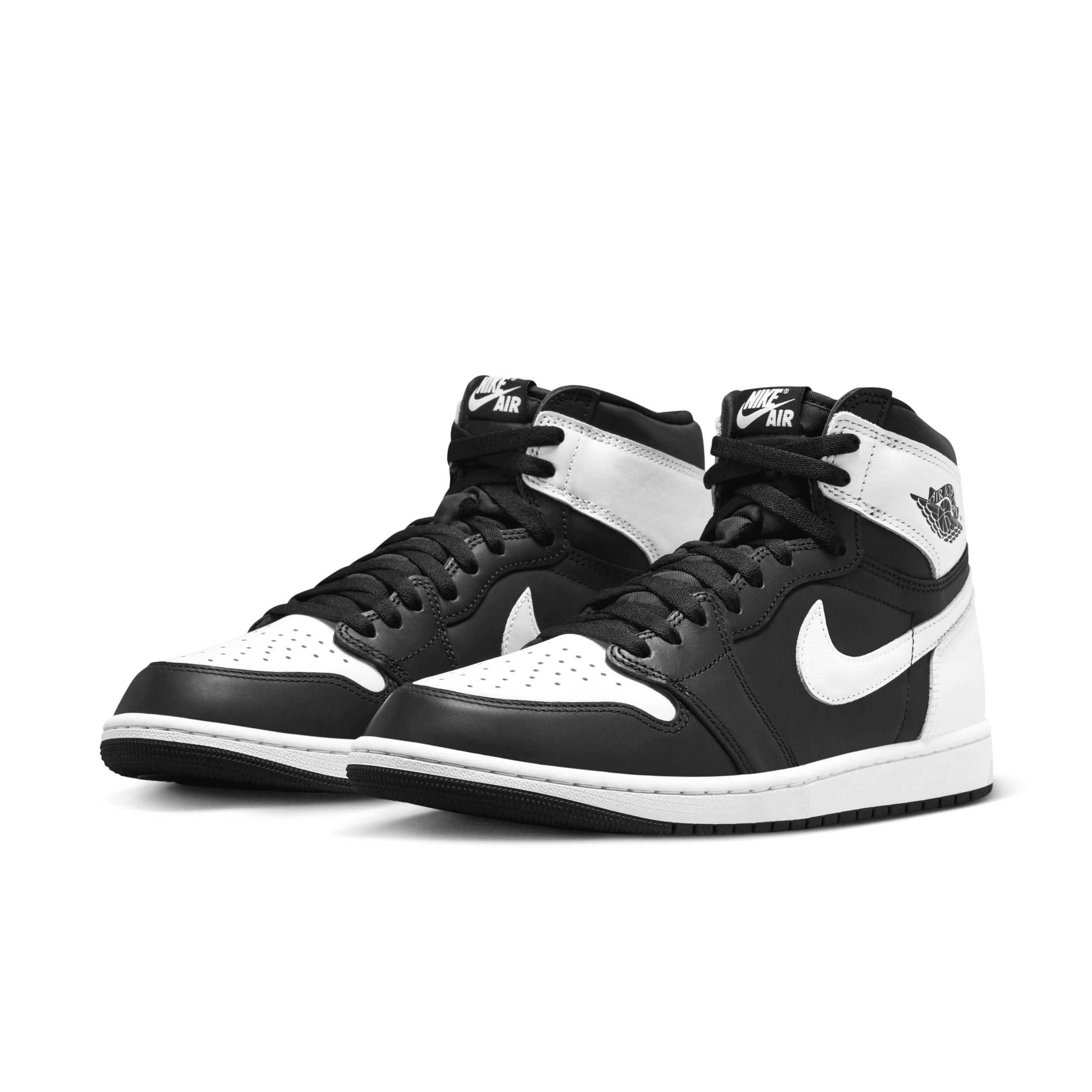 Men's Air Jordan 1 Retro High OG White" Shoes in Black Product Image