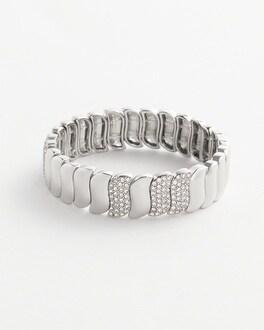 Silver Pave Stretch Bracelet   Chico's - Silver - Women Product Image