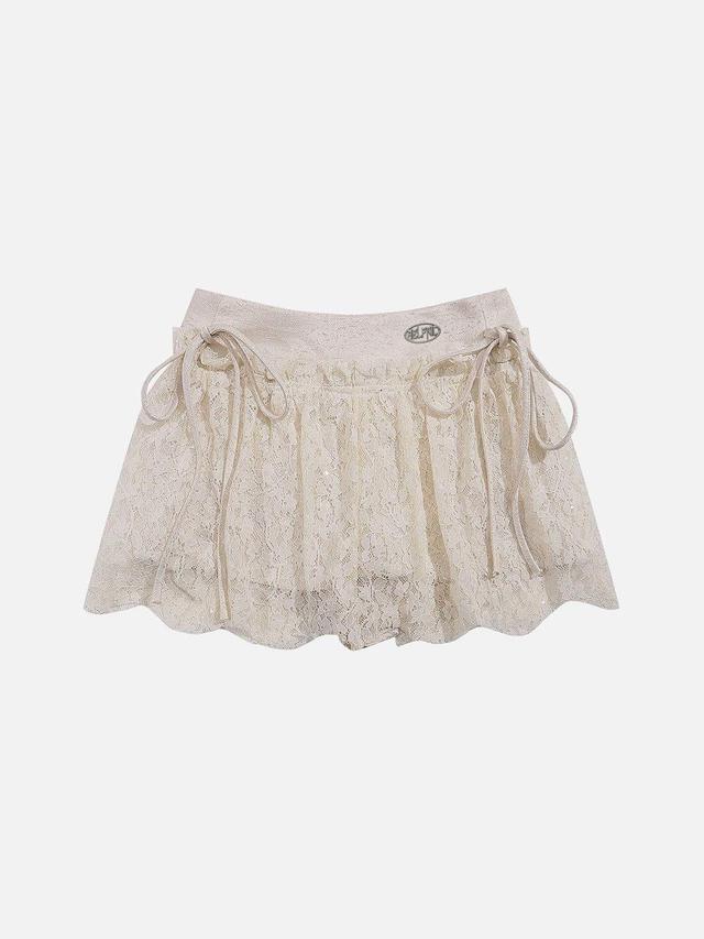 Aelfric Eden Mesh Lace Pleated Skirt Female Product Image