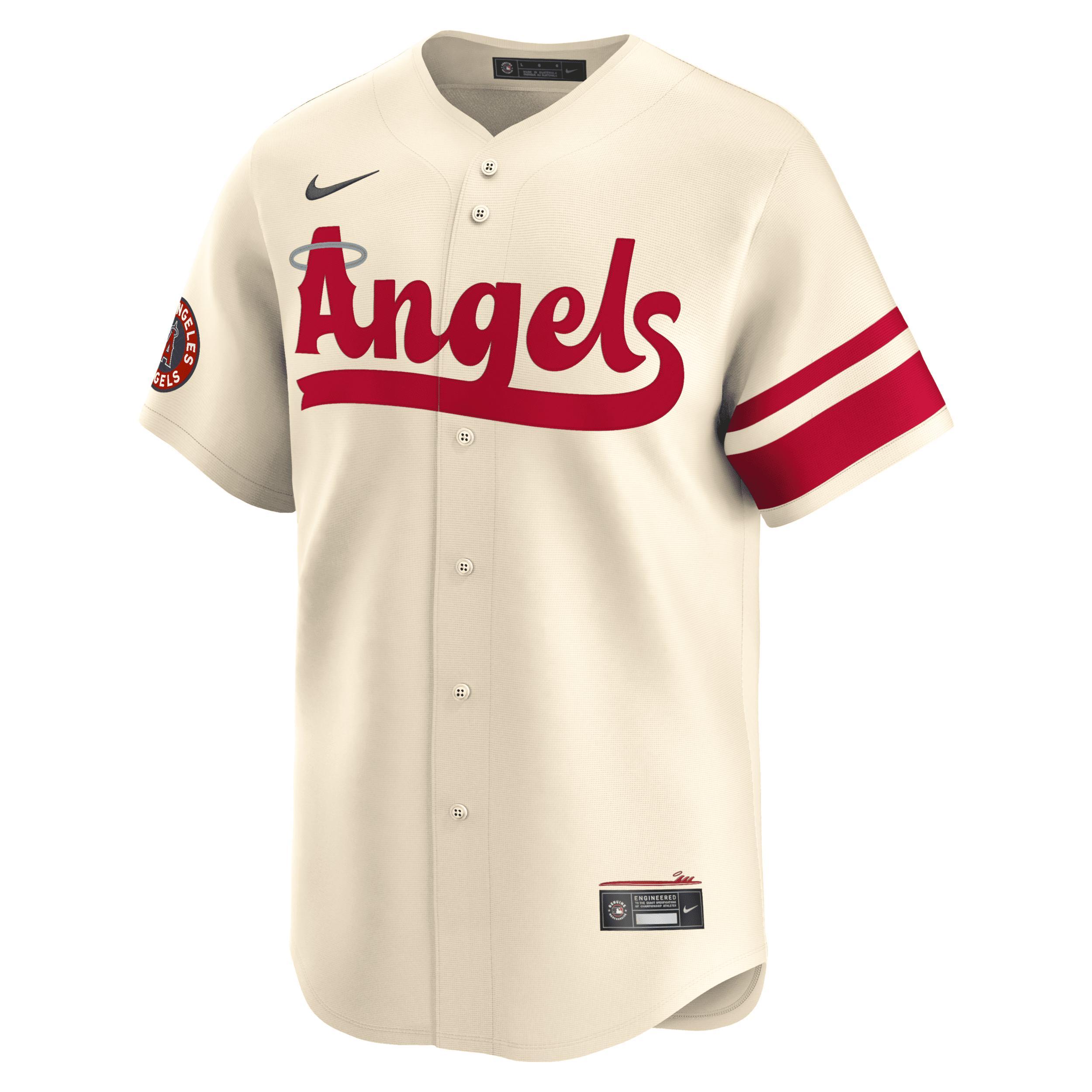 Nike Mens Cream Los Angeles Angels City Connect Limited Jersey - Cream Product Image