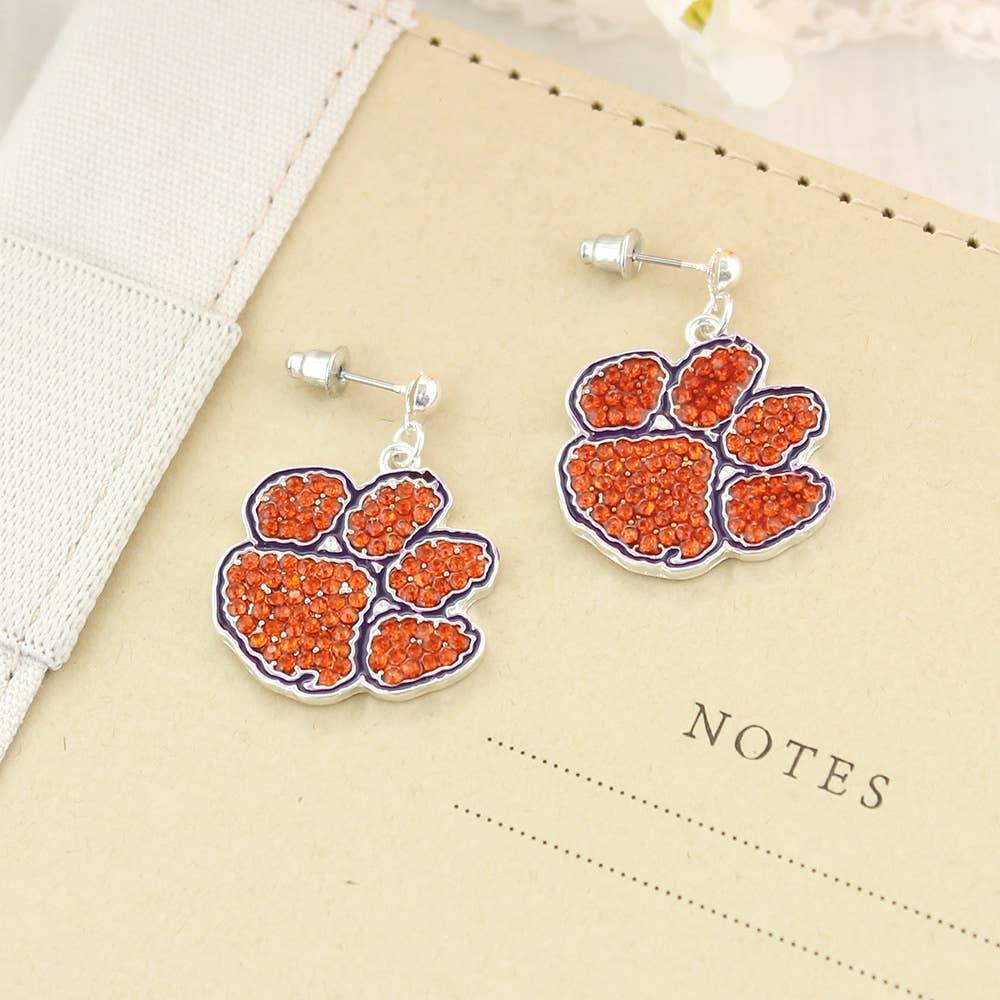 Clemson Crystal Logo Earring Product Image