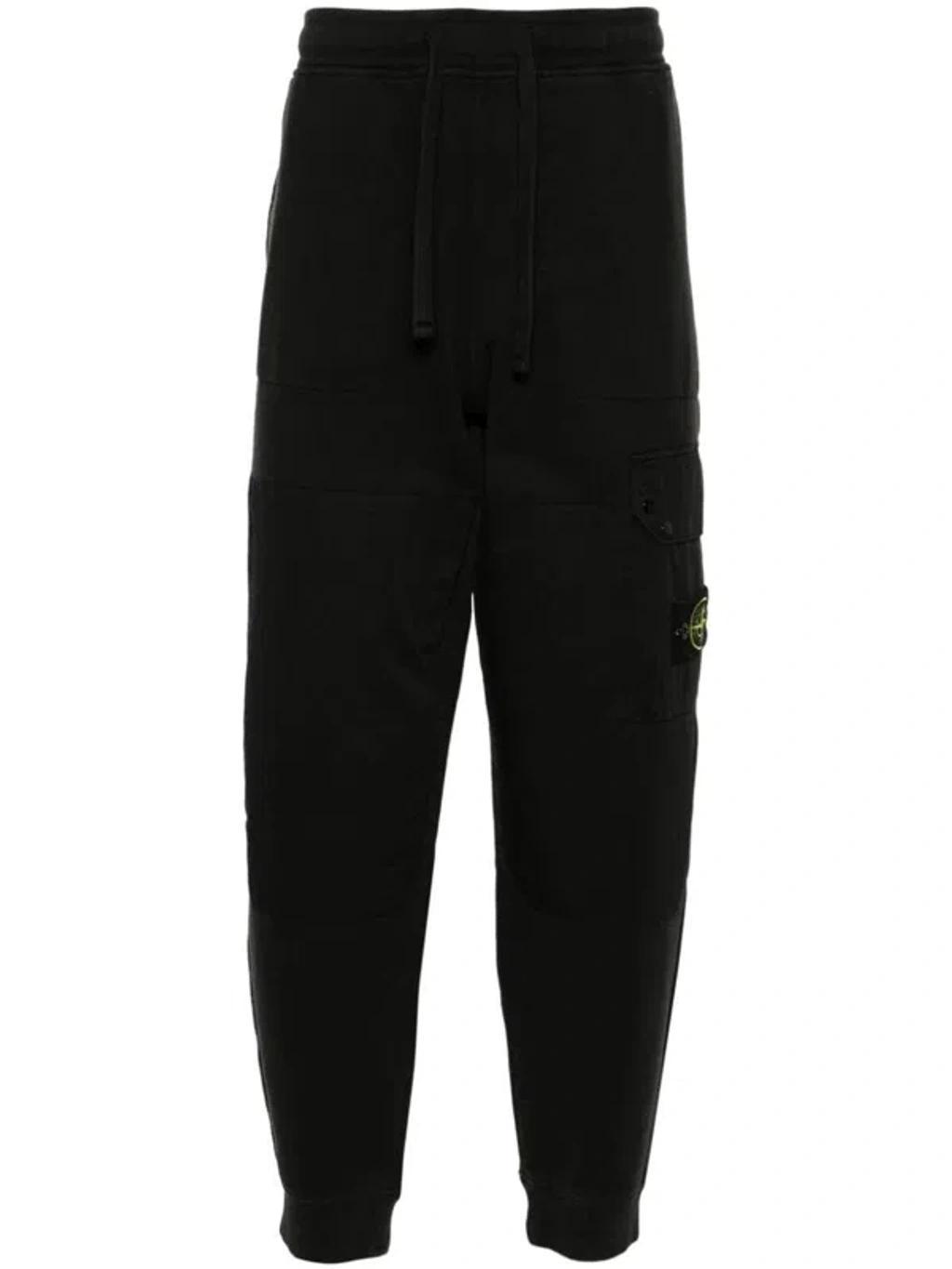 STONE ISLAND Compass-badge Panelled Track Pants In Black   Product Image