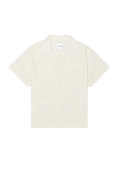 Found Lace Short Sleeve Camp Shirt in White Product Image