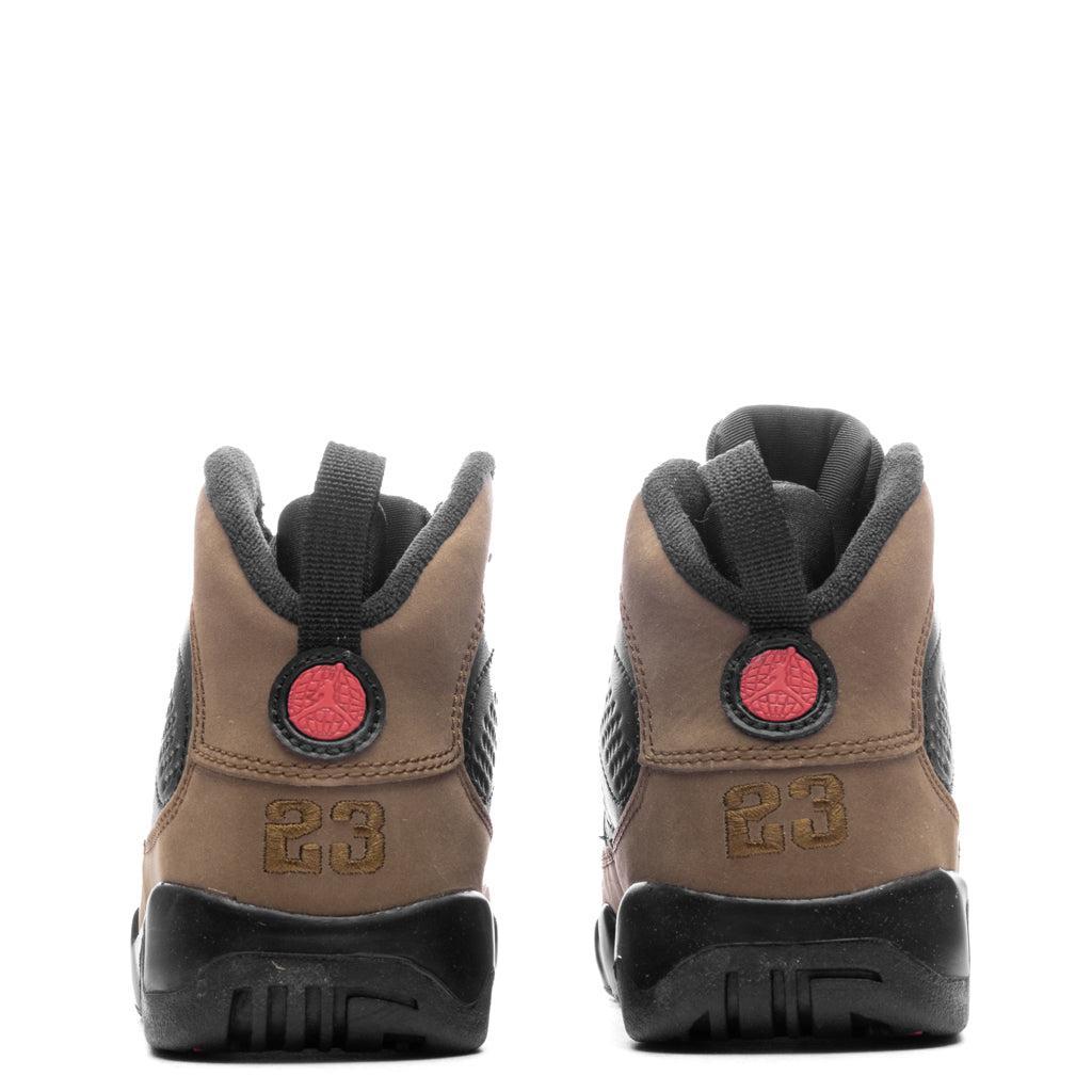 Jordan 9 Retro (PS) - Black/True Red/Light Olive Male Product Image