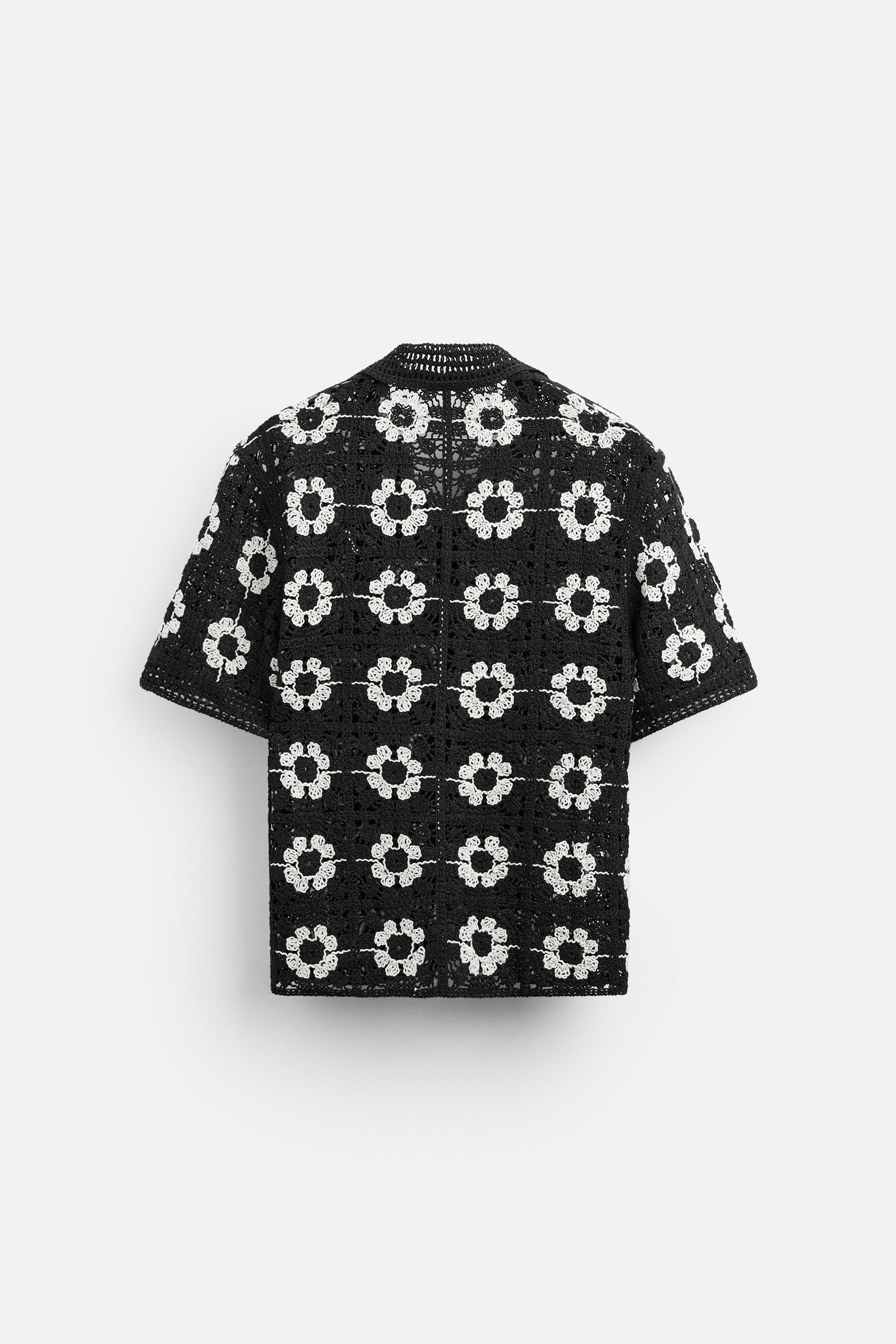 GEOMETRIC CROCHET SHIRT Product Image