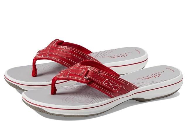 Clarks Womens Cloudsteppers Breeze Sea Flip Flops -RED Product Image