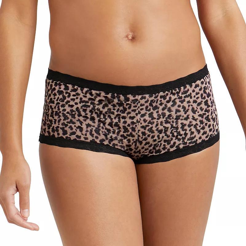 Maidenform One Fab Fit Microfiber Boyshort Underwear with Lace 40760, Womens Product Image