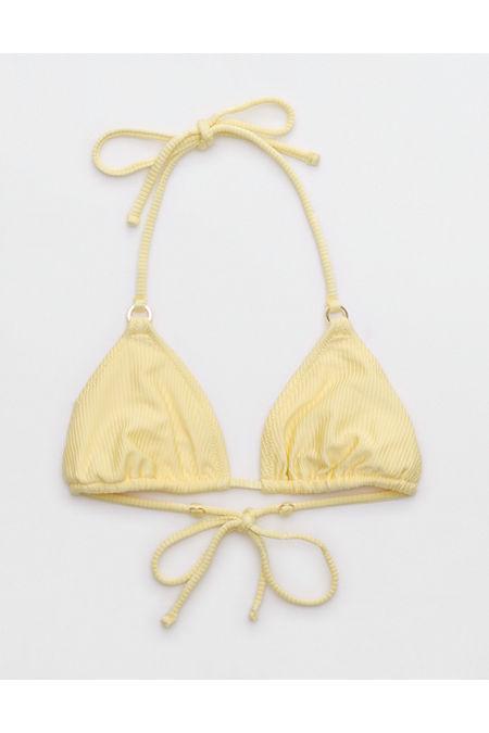 Aerie Shine Rib String Triangle Bikini Top Women's Product Image