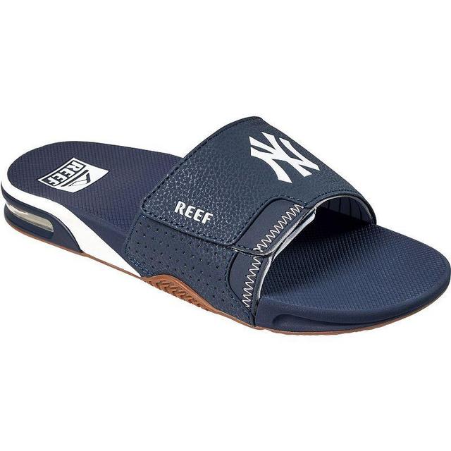 Mens REEF New York Yankees Fanning Slide Sandals Blue Product Image