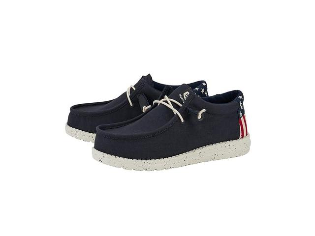 Hey Dude Kids Wally Americana (Toddler) (Navy/White) Men's Shoes Product Image