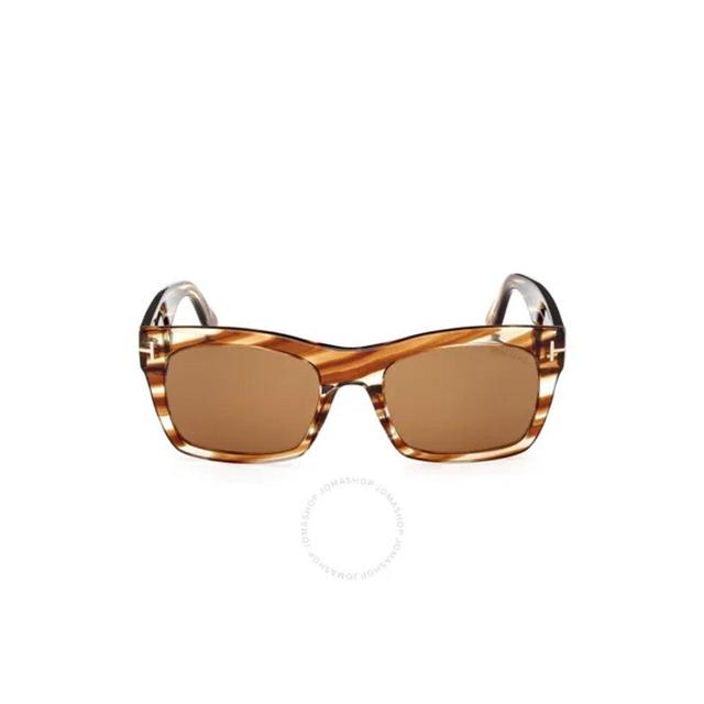 Men's 56 Mm Havana Sunglasses In Brown Product Image