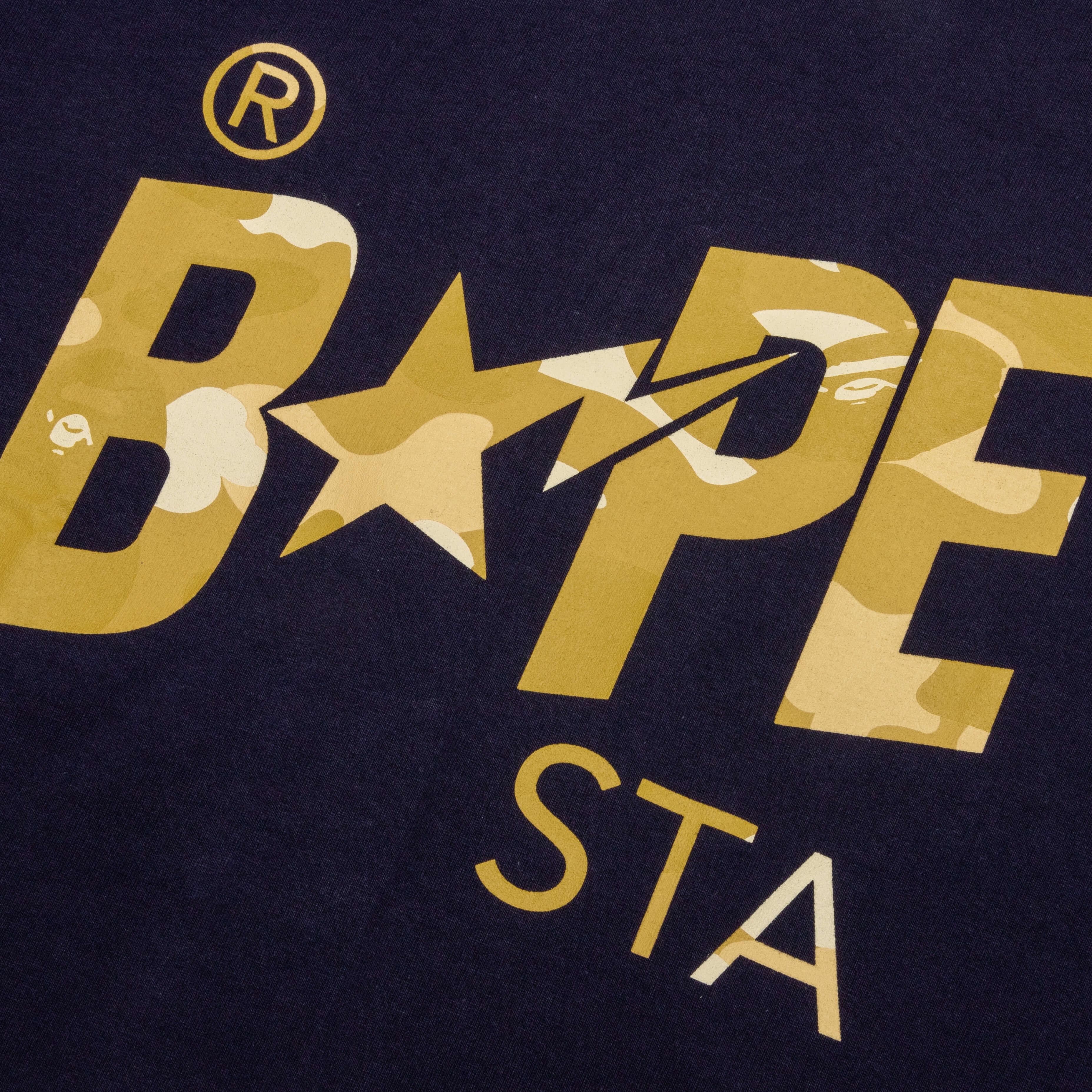 Color Camo Bape Sta Logo Tee - Navy Male product image