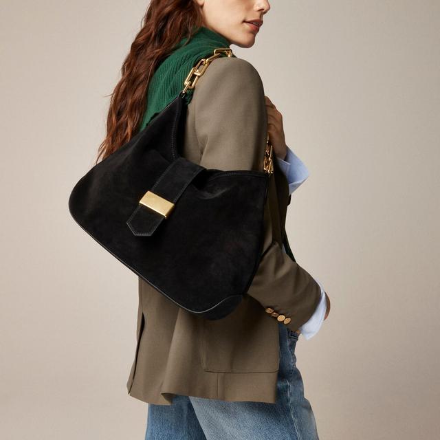 Berkeley chainlink shoulder bag in suede Product Image