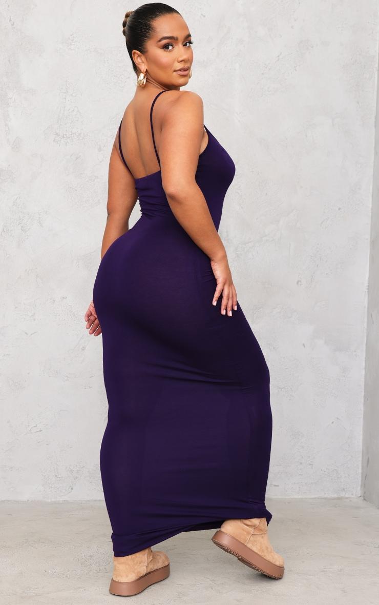 Shape Dark Plum Jersey Strappy Maxi Dress Product Image