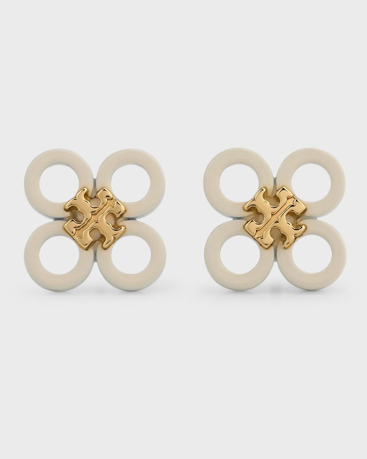 Tory Burch Small Kira Enamel Clover Stud Earrings Product Image