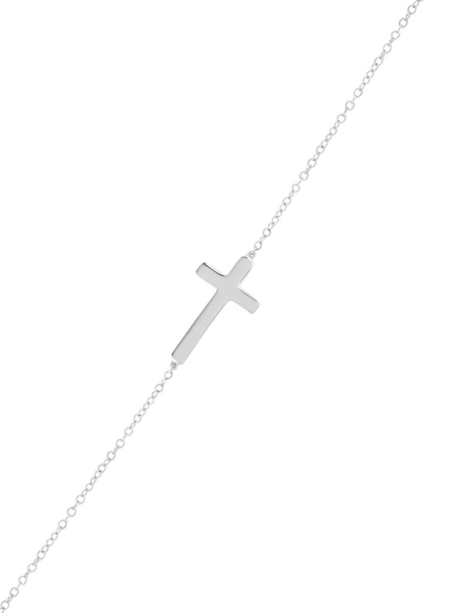 Saks Fifth Avenue Made in Italy Saks Fifth Avenue Women's Sterling Silver Cross Bracelet  - female - Size: one-size Product Image