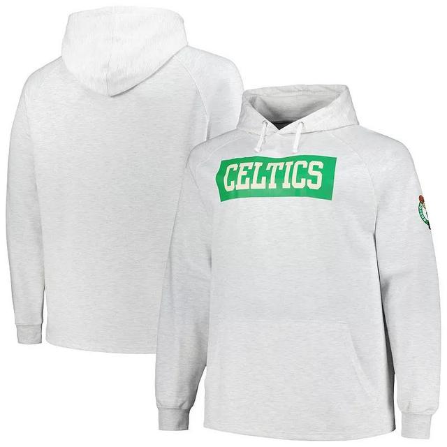 Mens Fanatics Ash Boston Celtics Big & Tall Raglan Tri-Blend Pullover Hoodie Product Image