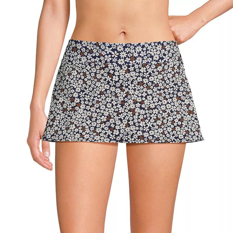 Womens Lands End UPF 50 Mini Swim Skirt Blue Ditsy Floral Product Image