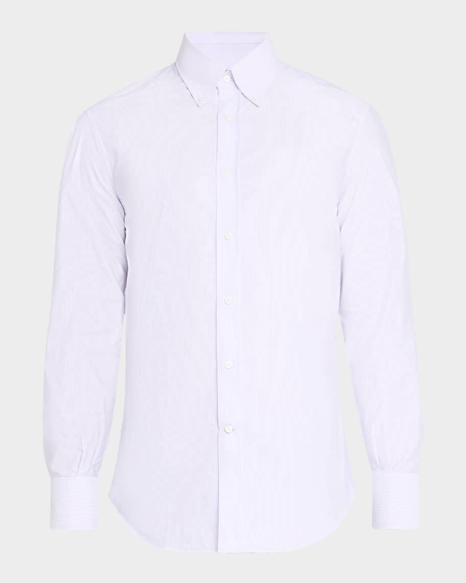 Men's Cotton Micro-Stripe Sport Shirt Product Image