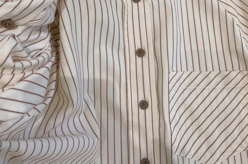 Long-Sleeve Striped Shirt Product Image