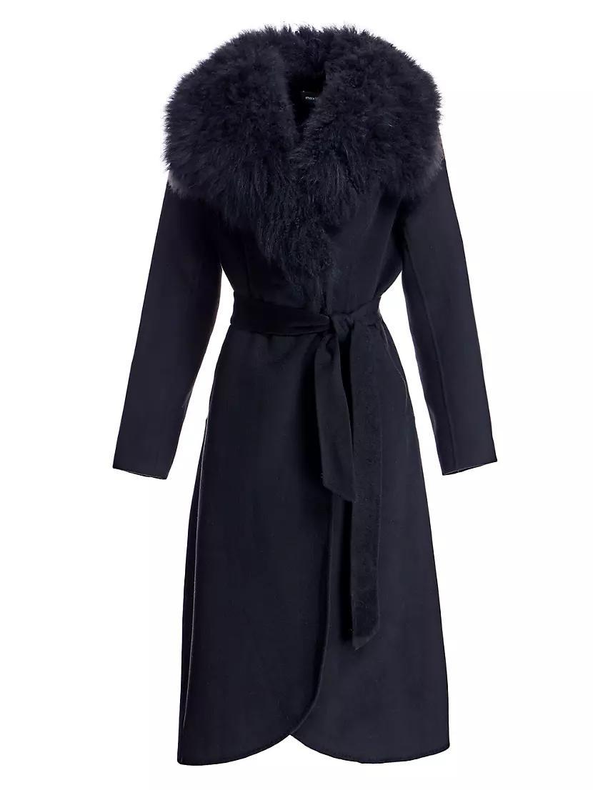 Cashmere Belted Fur Trim Coat product image