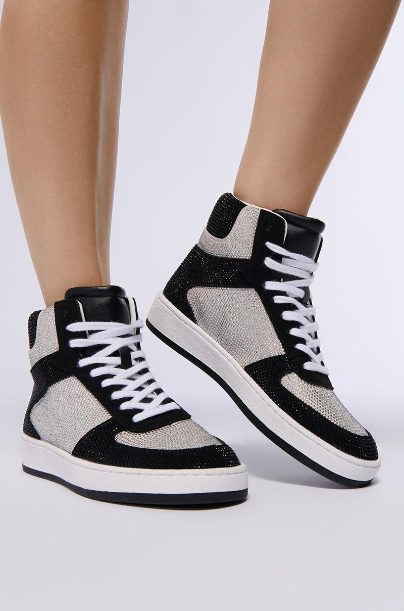 AZALEA WANG ADRYAN BLACK SPARKLE SNEAKER Product Image