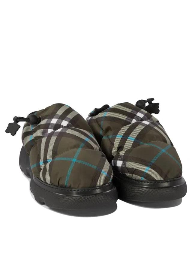 Brown Check Nylon Pillow Loafers In Snug Ip Check Product Image