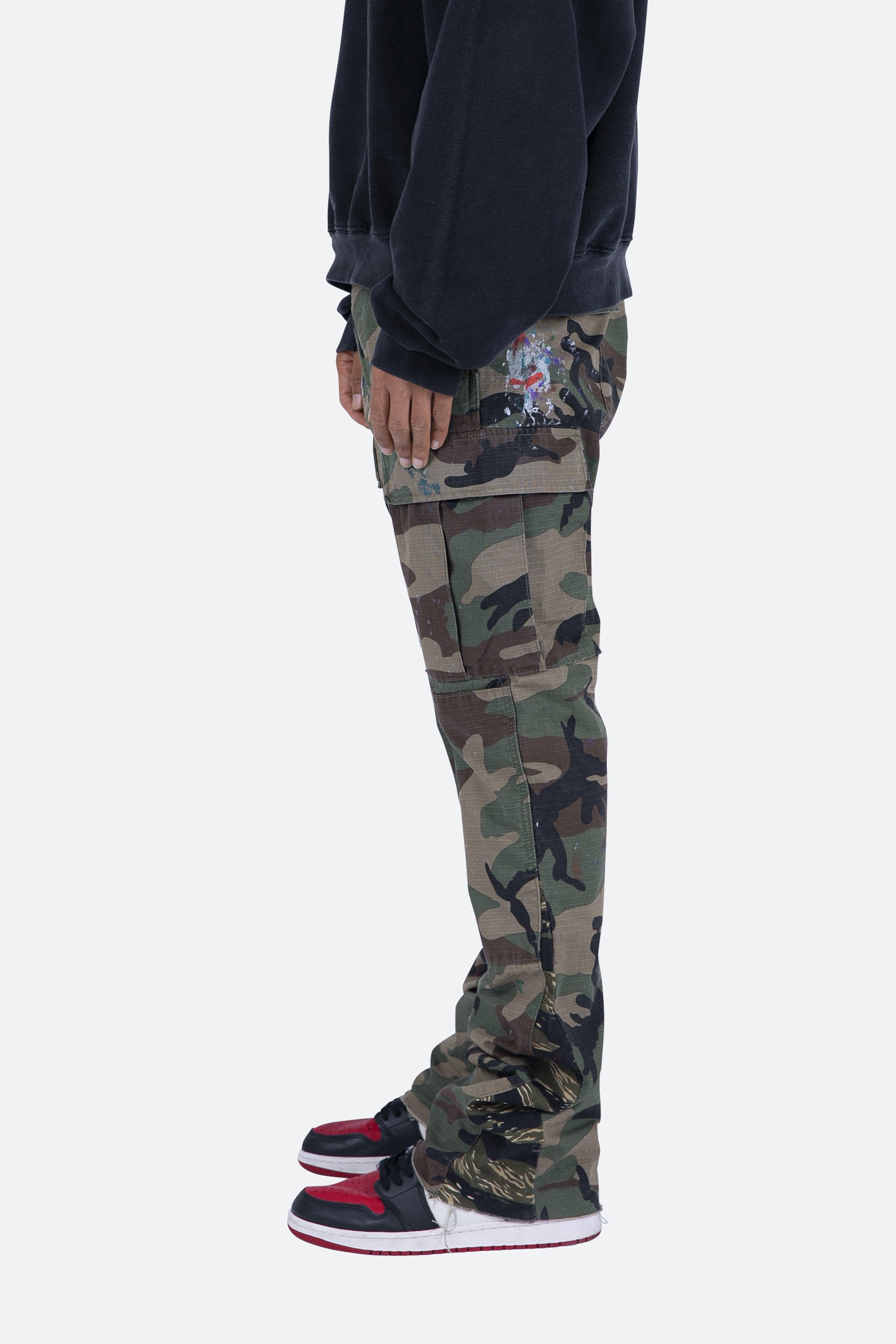 Contrast Bootcut Cargo Pants - Woodland Camo Male Product Image