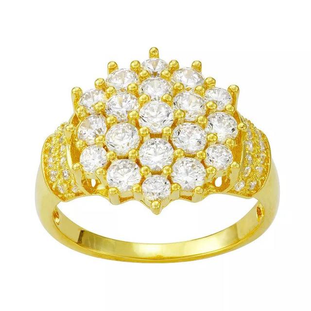 Designs by Gioelli Sterling Silver Cubic Zirconia Pave Ring, Womens Gold Tone Product Image