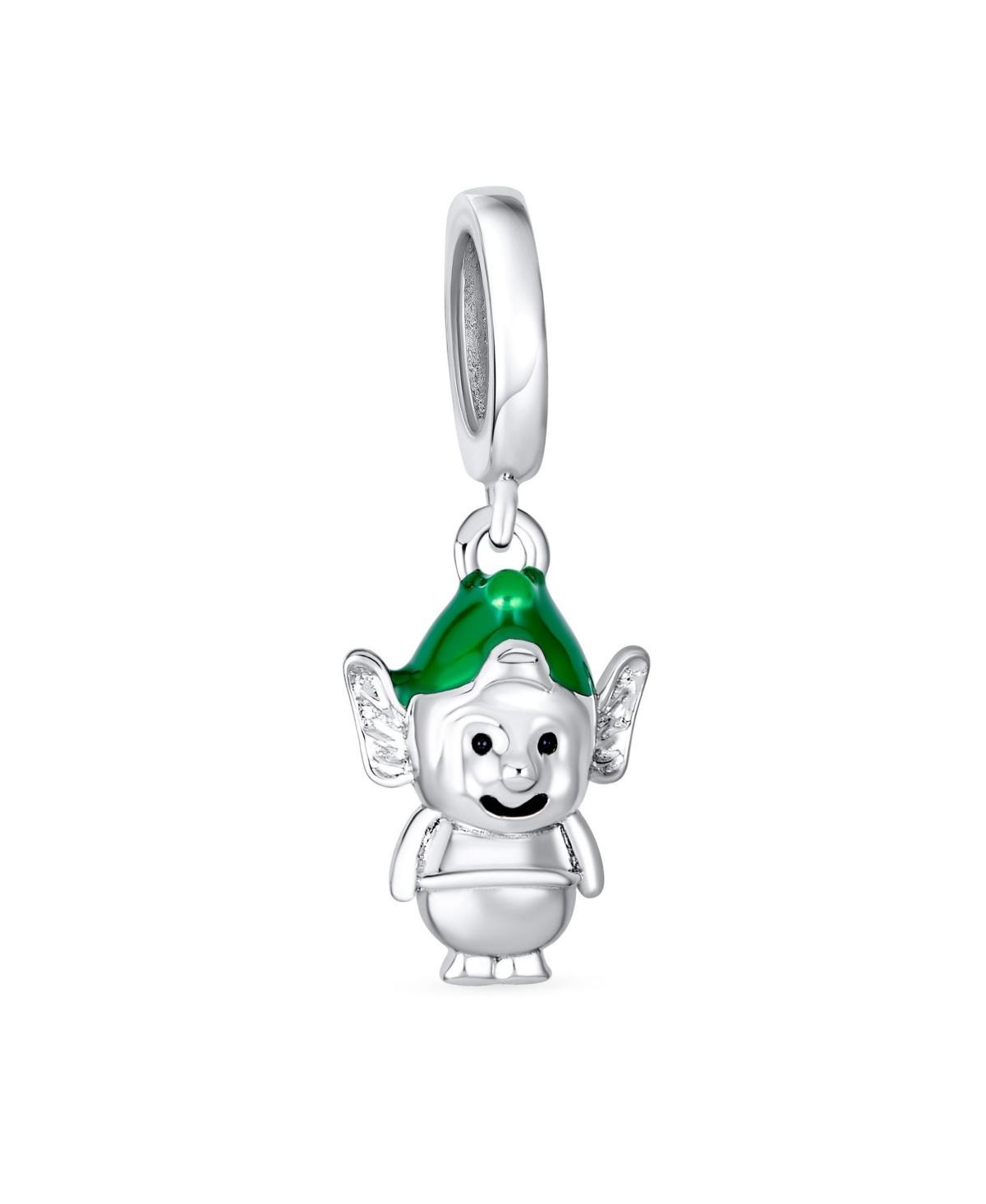 Bling Jewelry Xmas Santa Helper Fun Holiday Christmas Cartoon Dangling Enamel Green Elf Charm Bead Women For Sterling For European Bracelet - S Product Image