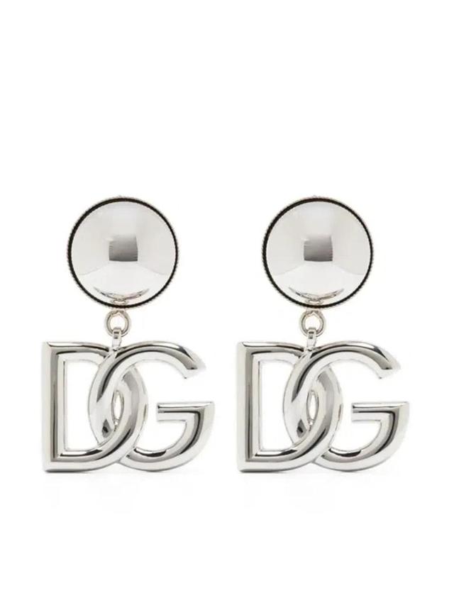 Clip Earrings With Pendant In Grey Product Image