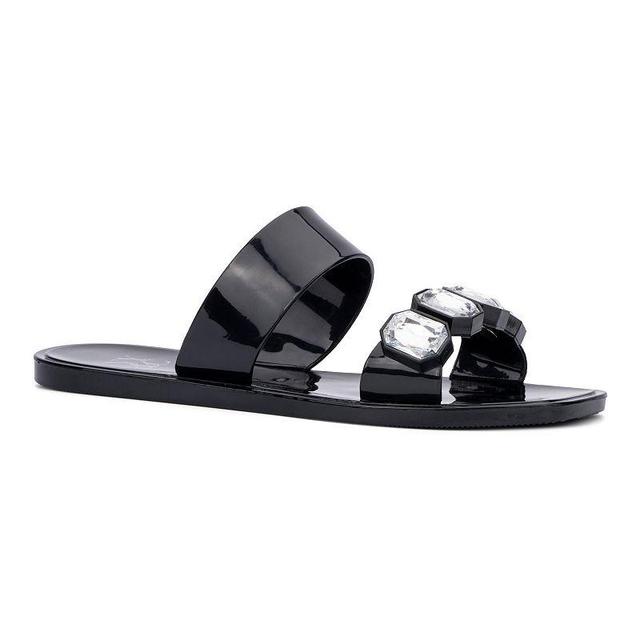 New York & Company Chantelle Womens Gem Jelly Slide Sandals Product Image