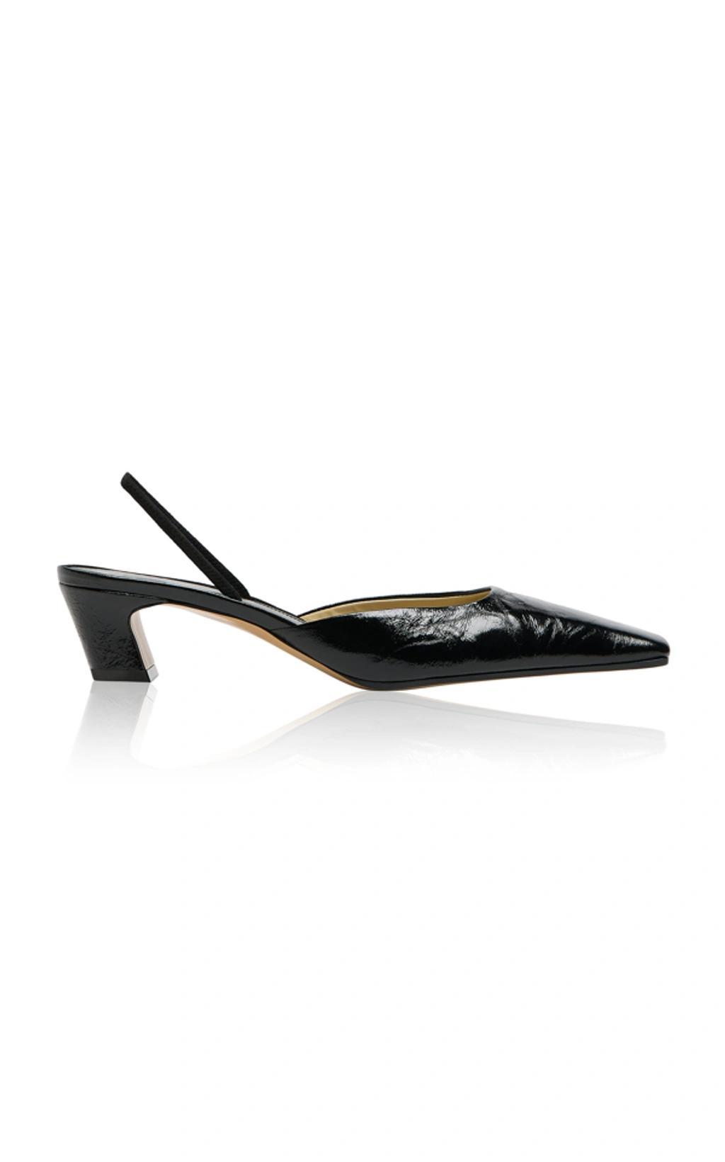 KHAITE Roosevelt Slingback Leather Pumps In Black Product Image