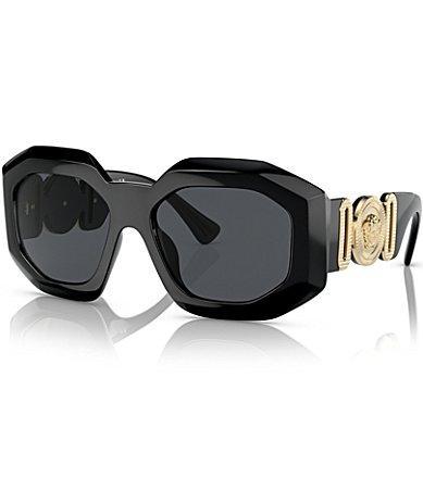 Mens Bold 3 Dots 54MM Rectangular Sunglasses Product Image