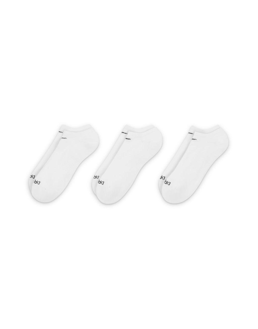 Nike Training Everyday Plus Cushioned 3-pack sneaker socks in white Product Image