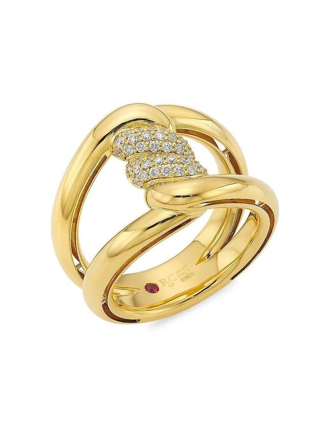 Womens Cialoma 18K Yellow Gold & 0.23 TCW Diamond Twist Ring Product Image