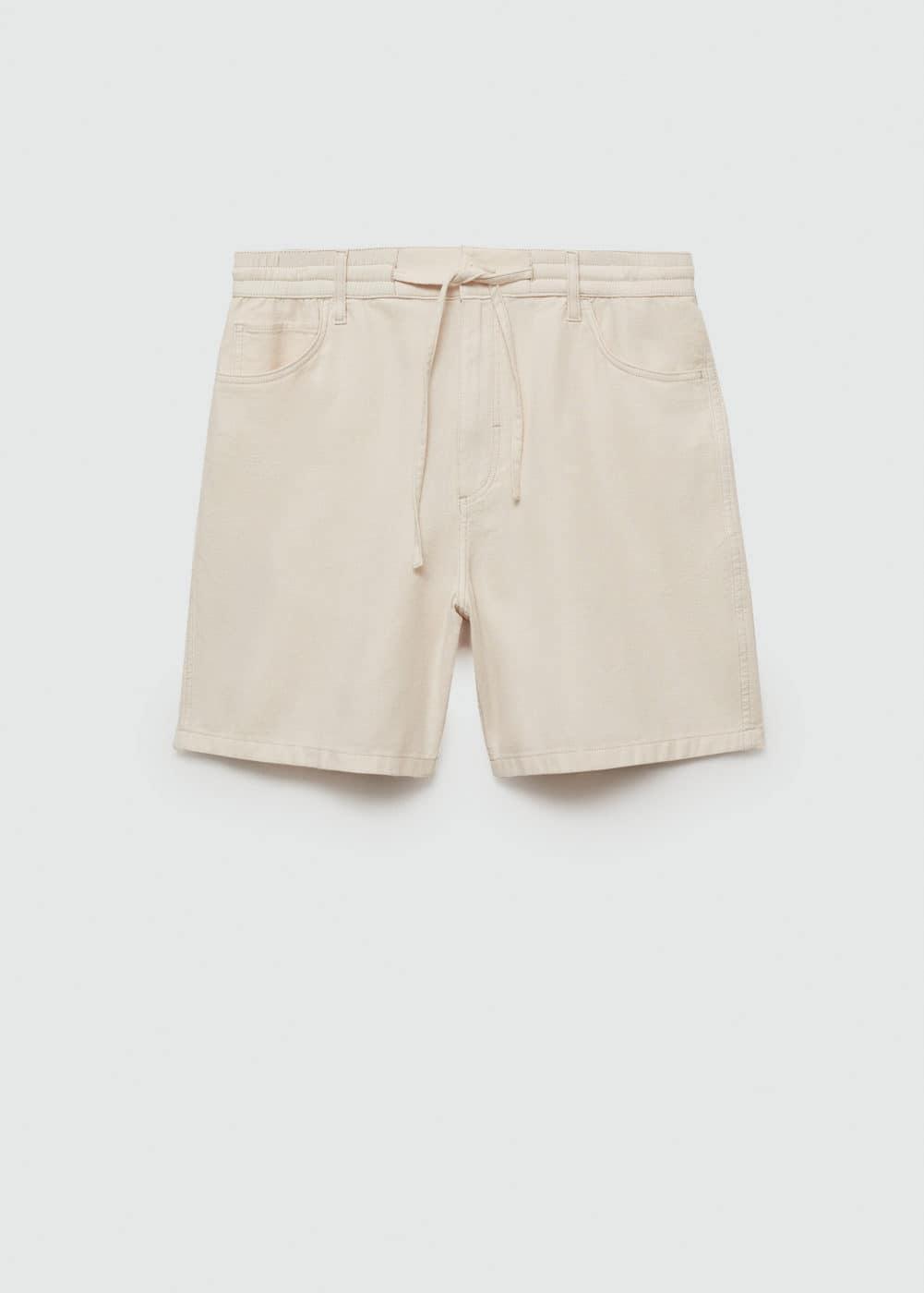 MANGO MAN - Cotton shorts with drawstring off whiteMen Product Image